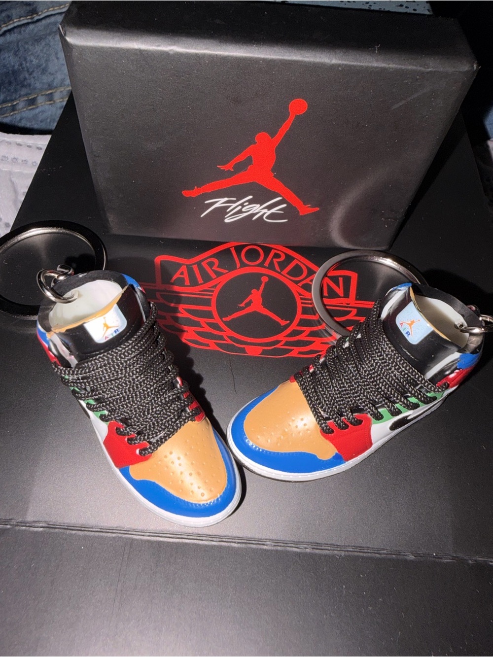 Jordan Multicolor Sneaker Keychain Pair 3 piece sets